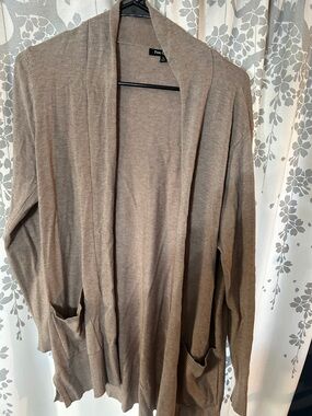 Pink Clover Cream Open-Front Shawl Collar Cardigan